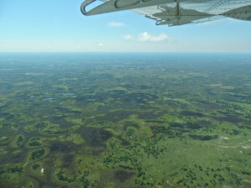 Voo de Wilderness Air pela região do Delta do Okavango Foto: magari blu