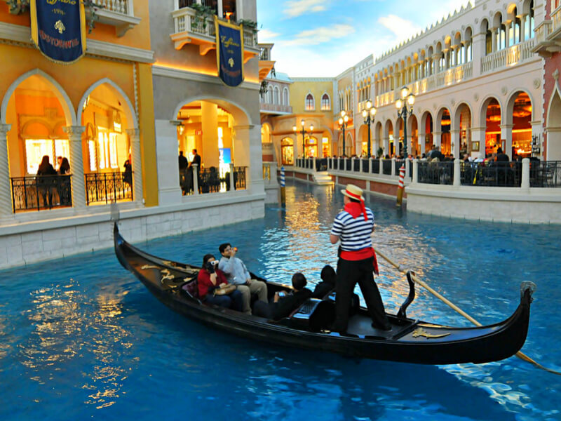 Gondoleiro no The Venetian Foto: Reprodução