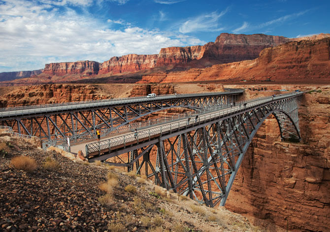 Navajo Bridge Para atravessar o Grand Canyon de carro Foto: Reprodução