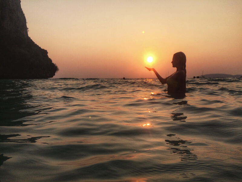 Pôr do sol em Railay Beach Foto: Lala Rebelo 