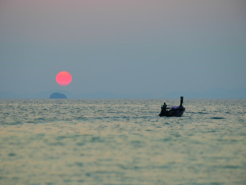 Pôr do sol em Railay Beach Foto: Lala Rebelo 