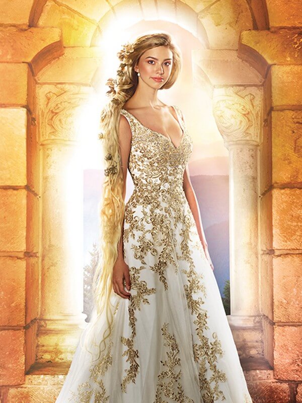 Vestido de noiva inspirado na Rapunzel Foto: Reprodução
